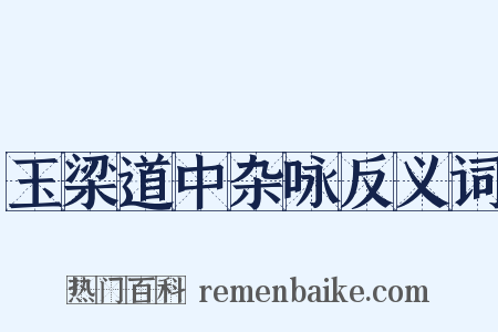 玉梁道中杂咏反义词是什么意思的图片